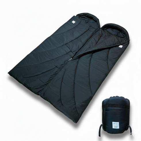 【andzero スリーピングバック】寝袋 シュラフ 封筒型 幅75㎝長さ220㎝(フード30㎝)2.3キロ 連結可能
